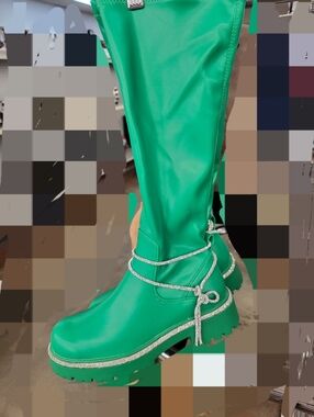 Green Women's Rhinestone-Trim Tall Boot
